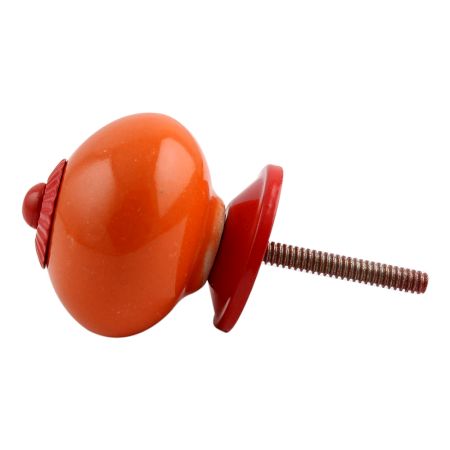 Solid Orange Red Fitting Ceramic Knob